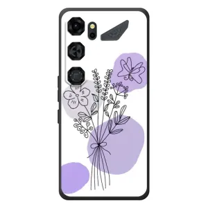 Силиконовый чехол с принтом в цветах на ZTE Nubia Neo 5 GT 5G (Букет фиолетовая абстракция)