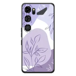 Силиконовый чехол с принтом в цветах на ZTE Nubia Neo 5 GT 5G (Фиолетовые листья абстракция)