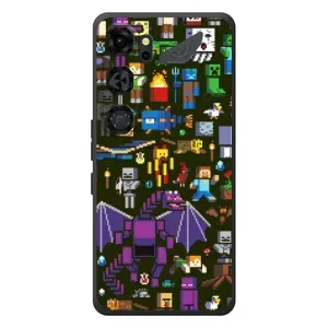 Чехол Майнкрафт на ZTE Nubia Neo 5 GT 5G (AlphaPrint) Minecraft (Коллаж Майнкрафт)