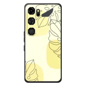 Силиконовый чехол с принтом в цветах на ZTE Nubia Neo 5 GT 5G (Желтая монстера арт)