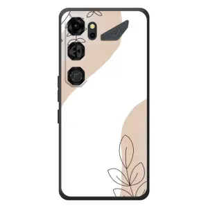 Силиконовый чехол с принтом в цветах на ZTE Nubia Neo 5 GT 5G (Нюдовая веточка абстракция)