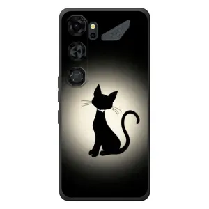 Чехол с принтом для ZTE Nubia Neo 5 GT 5G (AlphaPrint) Модные коты (Силуэт котика)