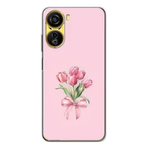 Чехол с розовым рисунком для ZTE Nubia Neo 5G (Букет цветов)