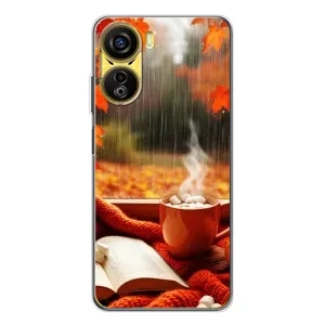 Чехол с уникальным дизайном «Осень с кофе» для ZTE Nubia Neo 5G (Кофе и дождь)