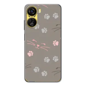Чехол с рисунком кот на ZTE Nubia Neo 5G (Лапы и усы)