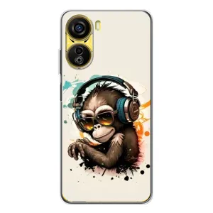 Чехол с Обезьянами ZTE Nubia Neo 5G - (AlphaPrint) (Макака в наушниках)