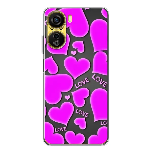 Чохол з принтом «Pink hearts» для ZTE Nubia Neo 5G