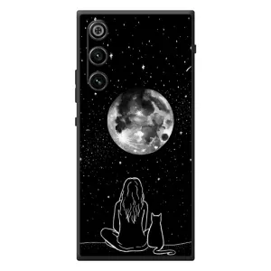 Чехол с рисунком кот на ZTE Nubia RedMagic 10 Air (Девушка с котом)