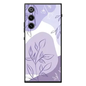 Силконовий чохол з принтом в квітах на ZTE Nubia RedMagic 10 Air (Фіолетове листя абстракція)