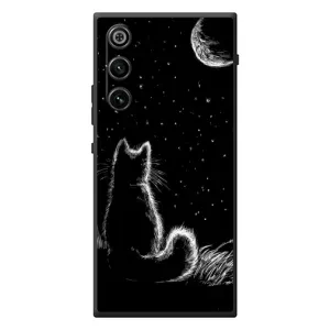 Чехол с принтом для ZTE Nubia RedMagic 10 Air (AlphaPrint) Модные коты (Котик и луна)