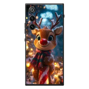 Яркий чехол для ZTE Nubia RedMagic 10 Air с Зимними Оленятами (Олень с шарфом)