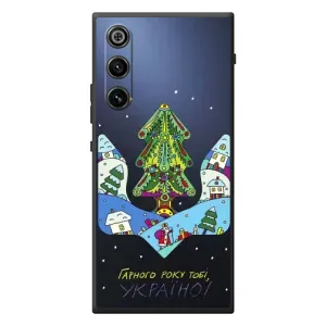 Зимні Чохли для <td>ZTE Нyбіа РедМаgік 10 Air </td> - прозорий фон (Різдвяний герб)