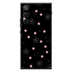 Чехол с розовым рисунком для ZTE Nubia RedMagic 10 Air (Розовые цветы на черном)