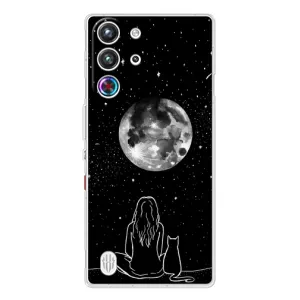 Чохол з малюнком кіт на ZTE Nubia RedMagic 10 Pro (Дівчина з котом)