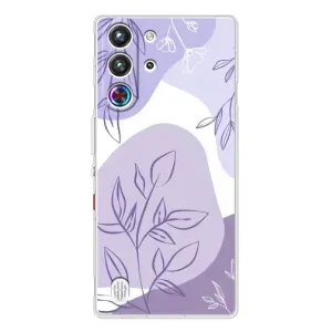 Силиконовый чехол с принтом в цветах на ZTE Nubia RedMagic 10 Pro (Фиолетовые листья абстракция)