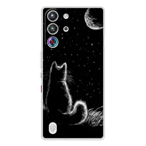 Чохол з принтом для ZTE Nubia RedMagic 10 Pro (AlphaPrint) Модні коти (Котик і місяць)