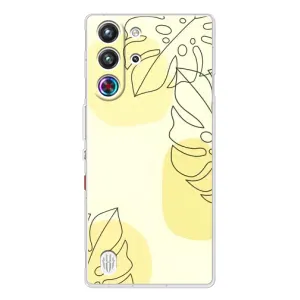 Силиконовый чехол с принтом в цветах на ZTE Nubia RedMagic 10 Pro (Желтая монстера арт)