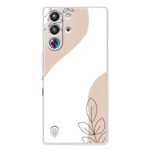 Силиконовый чехол с принтом в цветах на ZTE Nubia RedMagic 10 Pro (Нюдовая веточка абстракция)