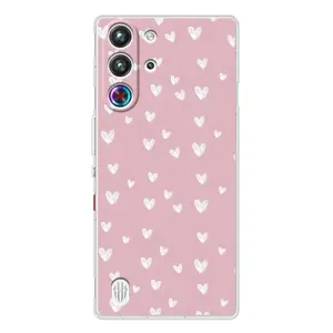 Чохол з розовим принтом для ZTE Nubia RedMagic 10 Pro (Сердечки на рожевому)