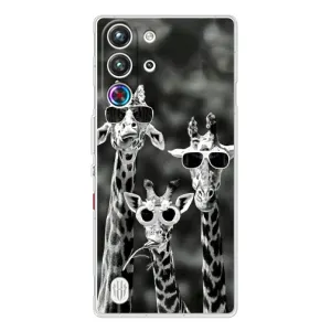 Силіконовий чохол з КАРТИНКАМИ літо для ZTE Nubia RedMagic 10 Pro (AlphaPrint) (Жирафи в окулярах)