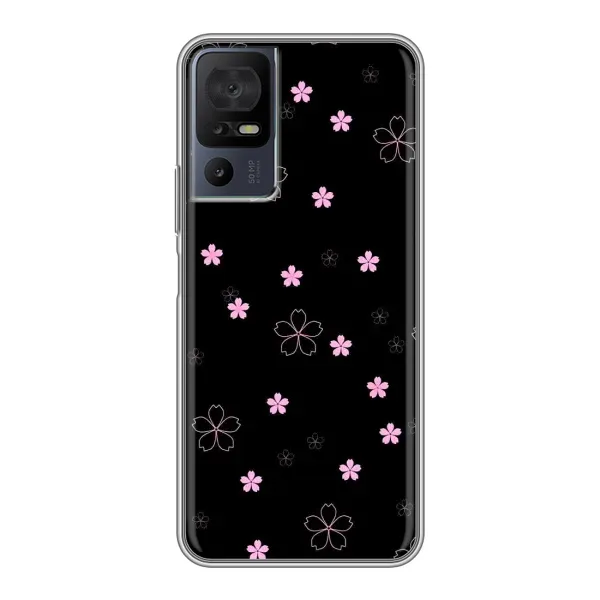 Чехол с принтом «Розовые цветы на черном» для ZTE Nubia RedMagic 11 Pro Plus