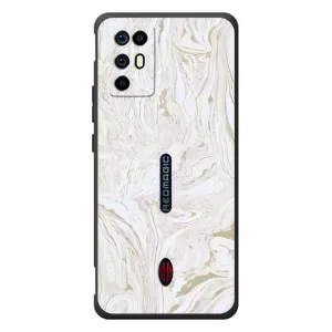 Мраморный чехол на ZTE Nubia RedMagic 6R (VPrint) (Белый мрамор)