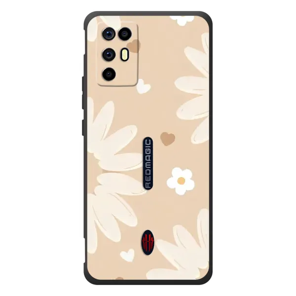Чехол с принтом «Бежевые цветы» для ZTE Nubia RedMagic 6R