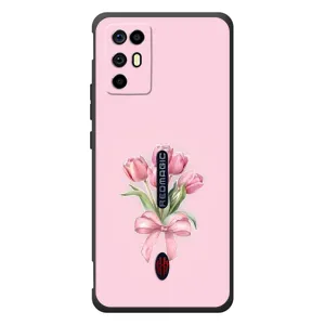 Чехол с розовым рисунком для ZTE Nubia RedMagic 6R (Букет цветов)