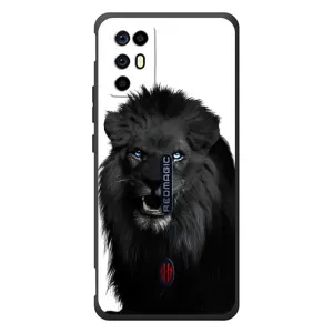 Чехлы с картинками животных ZTE Nubia RedMagic 6R (Черный ЛЕВ)