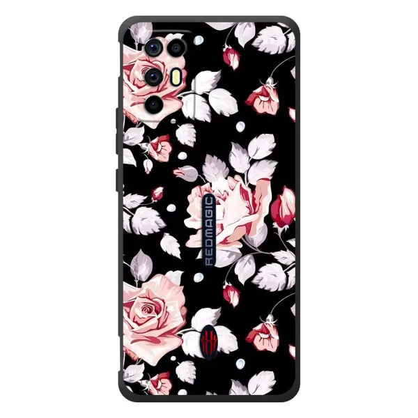 Чехол с принтом «Цветочки на черном» для ZTE Nubia RedMagic 6R