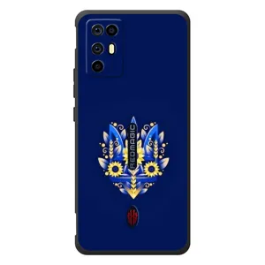Чехлы для ZTE Nubia RedMagic 6R  Укр. Символика (AlphaPrint) (Цветочный Герб)