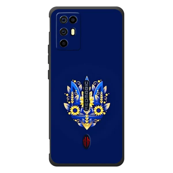 Чехол с принтом «Цветочный Герб» для ZTE Nubia RedMagic 6R