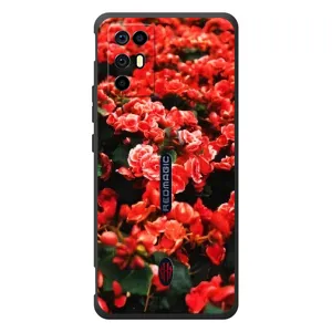 Чехлы с Цветами для ZTE Nubia RedMagic 6R (VPrint) (Цветы красные)