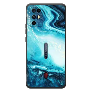 Мраморный чехол на ZTE Nubia RedMagic 6R (VPrint) (Голубой мрамор)