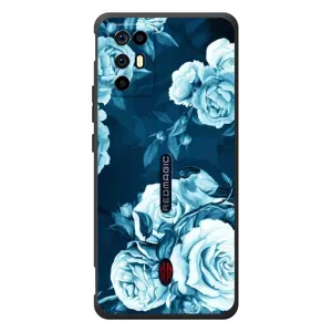 Чехлы (ART) Цветы на ZTE Nubia RedMagic 6R (VPrint) (Голубые Бутоны)