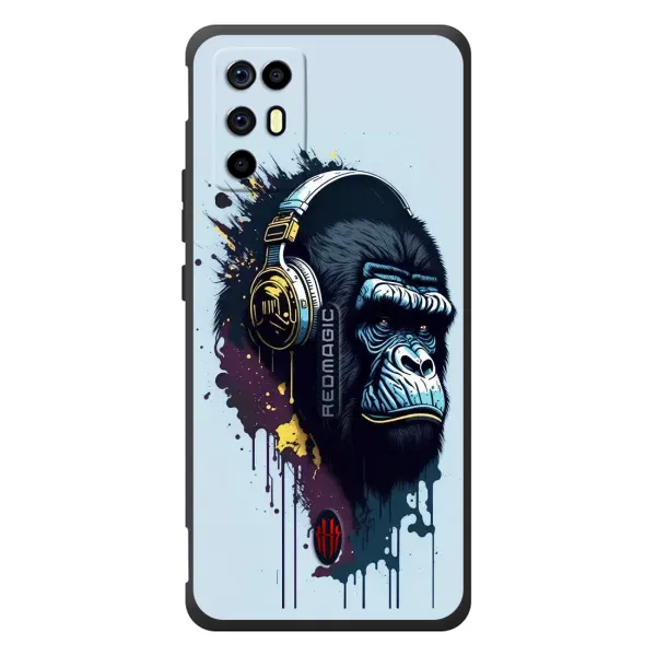 Чехол с принтом «Горилла в наушниках» для ZTE Nubia RedMagic 6R