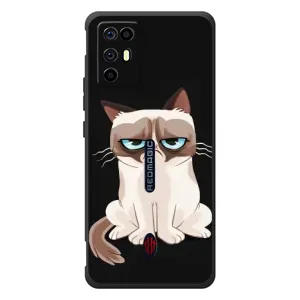 Чехол с принтом для ZTE Nubia RedMagic 6R (AlphaPrint) Модные коты (Грустный кот)