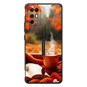 Чехол с уникальным дизайном «Осень с кофе» для ZTE Nubia RedMagic 6R (Кофе и дождь)