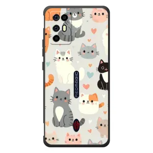 Чехол с рисунком кот на ZTE Nubia RedMagic 6R (Коллаж котов)