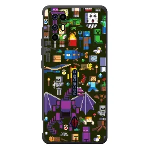 Чехол Майнкрафт на ZTE Nubia RedMagic 6R (AlphaPrint) Minecraft (Коллаж Майнкрафт)