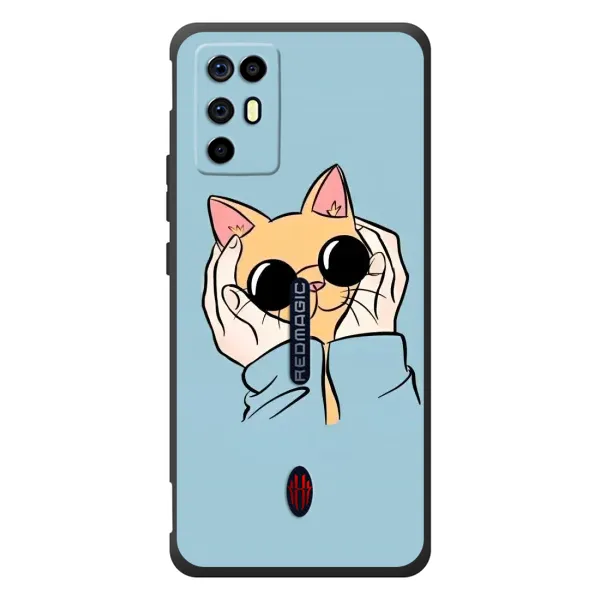 Чехол с принтом «Котик в очках» для ZTE Nubia RedMagic 6R