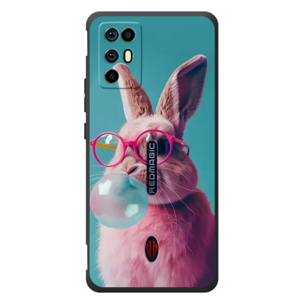 Чехол с принтом «Кролик в очках» для ZTE Nubia RedMagic 6R