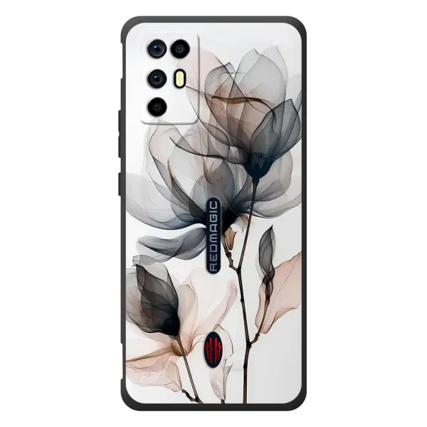Чехол с принтом «Цветы на белом» для ZTE Nubia RedMagic 6R