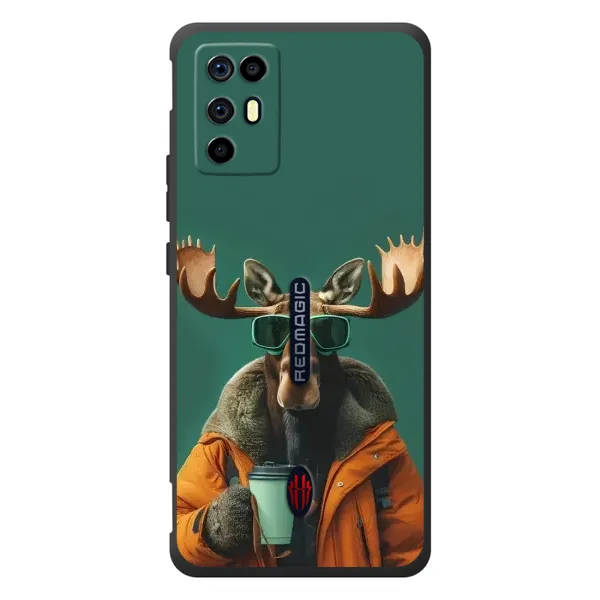 Чехол с принтом «Лось с кофе» для ZTE Nubia RedMagic 6R