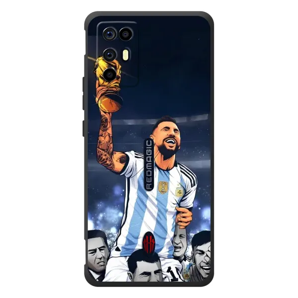 Чехол с принтом «Месси с кубком» для ZTE Nubia RedMagic 6R