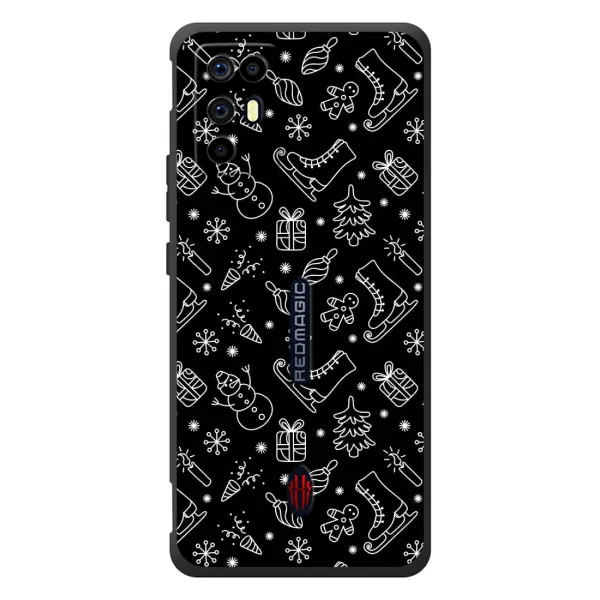 Чехол с принтом «Новогодний фон» для ZTE Nubia RedMagic 6R