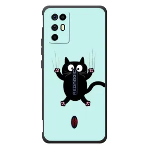 Чехол с принтом для ZTE Nubia RedMagic 6R (AlphaPrint) Модные коты (Падающий кот)