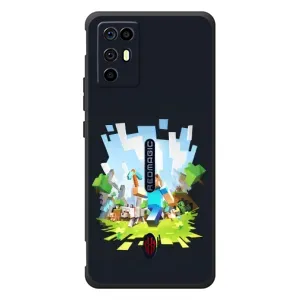 Чехол Майнкрафт на ZTE Nubia RedMagic 6R (AlphaPrint) Minecraft (персонажи Minecraft)