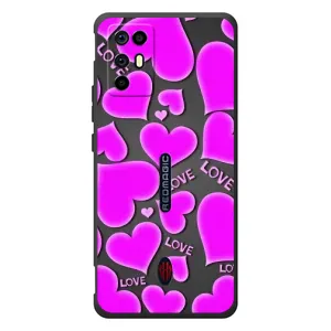 Чехлы для любимой на ЗТЕ Нубия РедМэджик 6Р (VPrint) (Pink hearts)