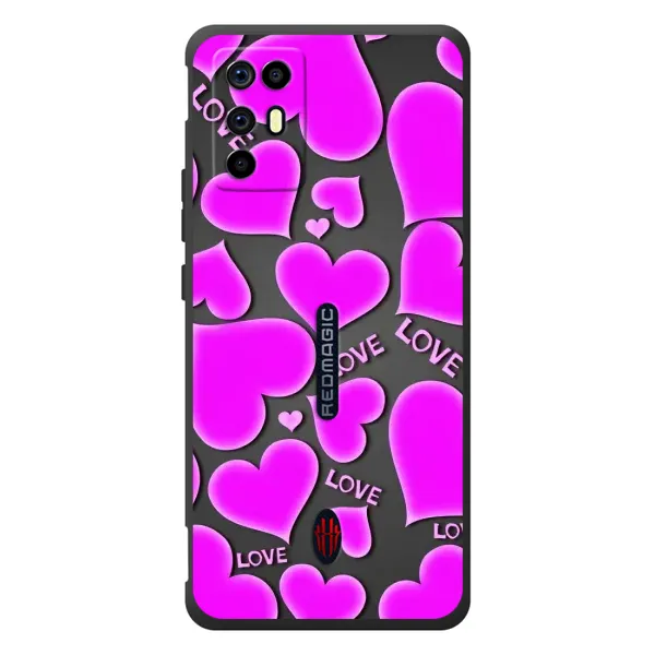 Чехол с принтом «Pink hearts» для ZTE Nubia RedMagic 6R Чехол с принтом «Pink hearts» для ZTE Nubia RedMagic 6R